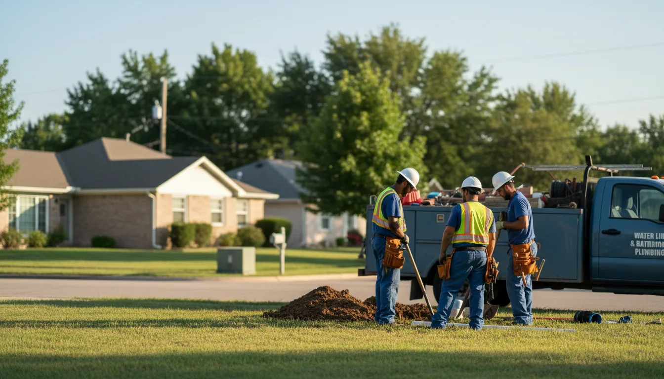 Residential water line and bathroom plumbing service in Prairie Creek, IN